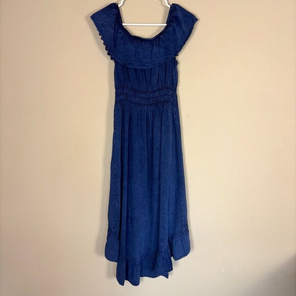 Sea Spice Blue Crochet Accent High-Low Dress - Size S - Picture 2 of 10